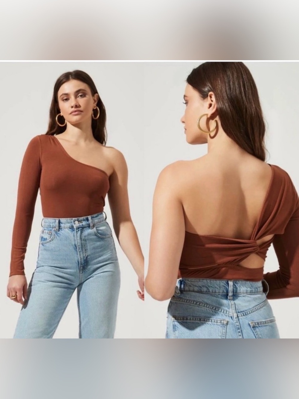 NWT ASTR Twist Back One Shoulder Bodysuit Size XS
